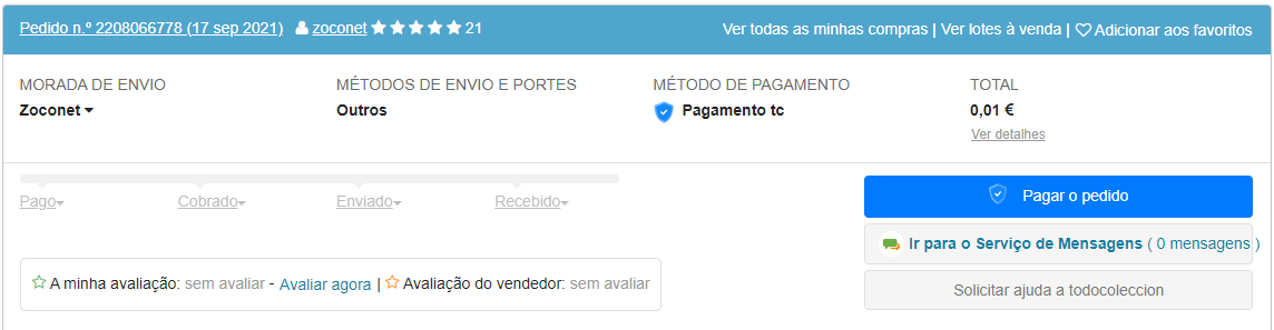 Pagar o pedido